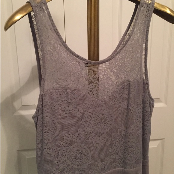 Gray Lacy/Cotton Maxi with Slit on left front leg - Picture 5 of 7